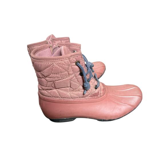 Sperry Girl’s Size 6 Pink Waterproof Duck Toe Saltwater Rain Winter Boots - Picture 3 of 8